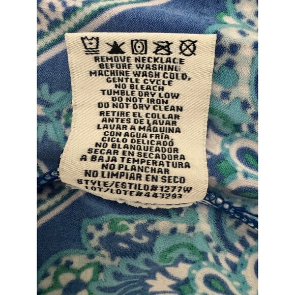 R&M Blue Green Paisley Print Sleeveless Shift Dress Size 18W 2X Plus Size Summer - Picture 6 of 7